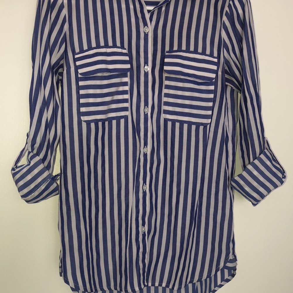 Express striped portofino blouse